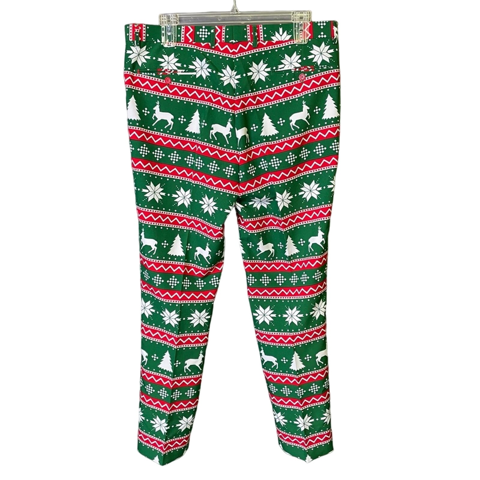 Opposuits Christmas Suit Pants Size 48 Holiday Santa Green Red White — image 3 of 8